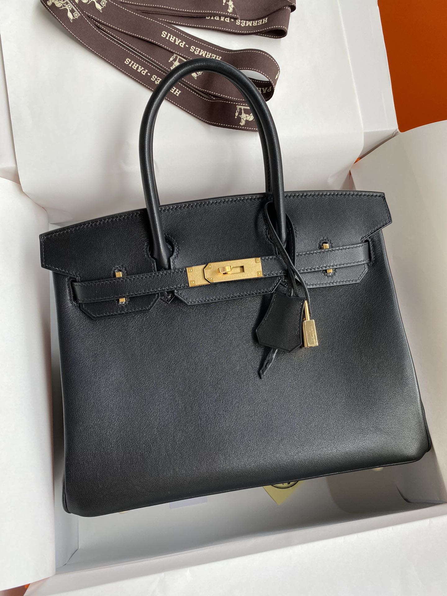 Hermes Birkin 30CM Swift Leather Handbag Black